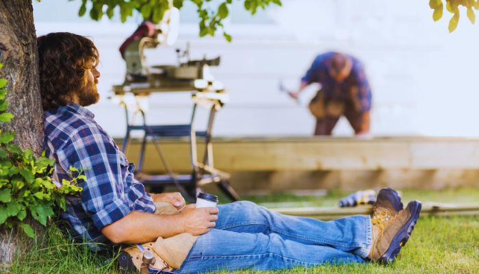 man relaxing after work