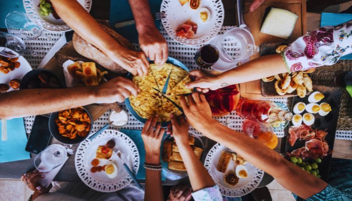 eating with family